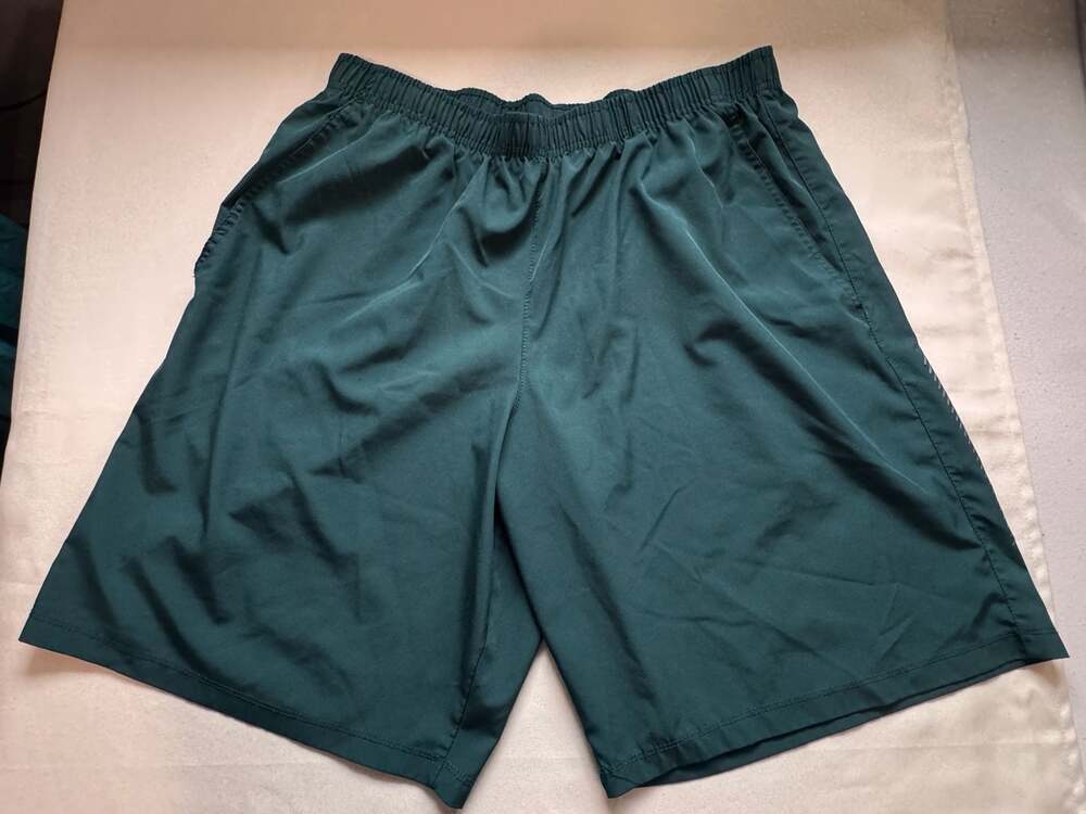 Men’s Large Dark Teal Athletic Shorts Gym Workout Running Activewear Stretch
